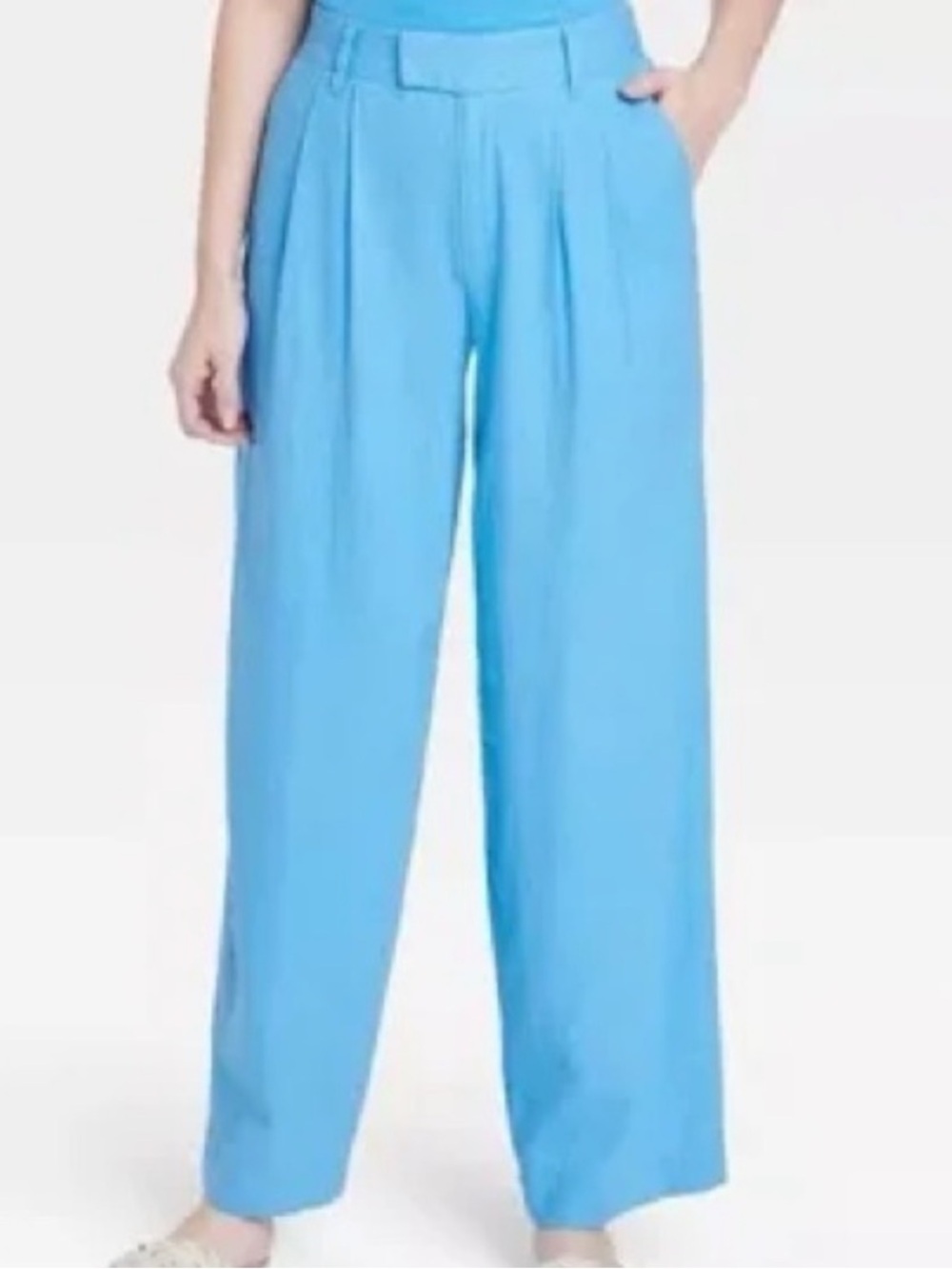 blue linen pants